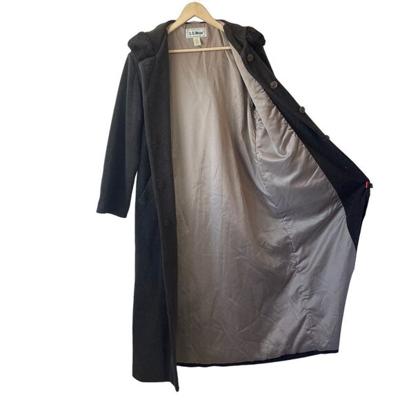 L.L. Bean Vintage Brown Wool Blend Fleece Hooded Coat Sz M - Picture 2 of 5